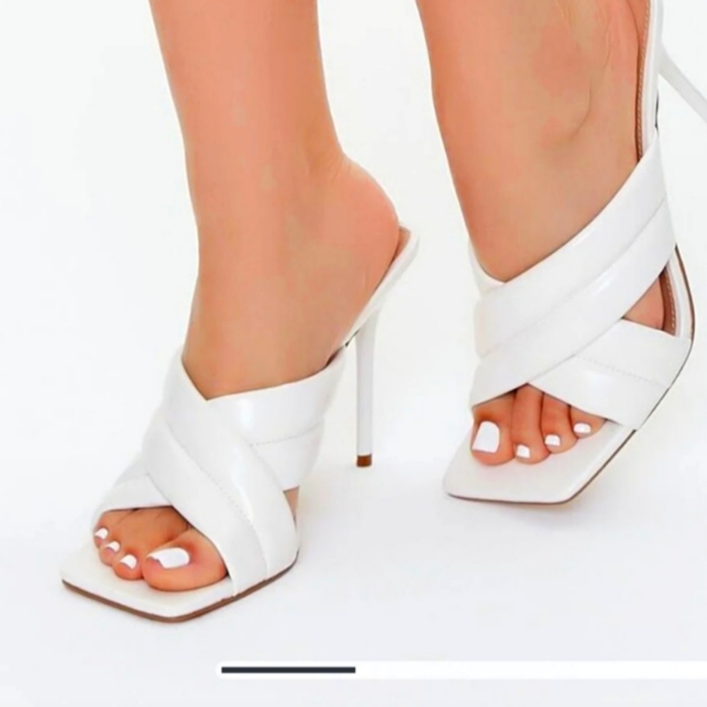Padded Faux Leather Stiletto Heels